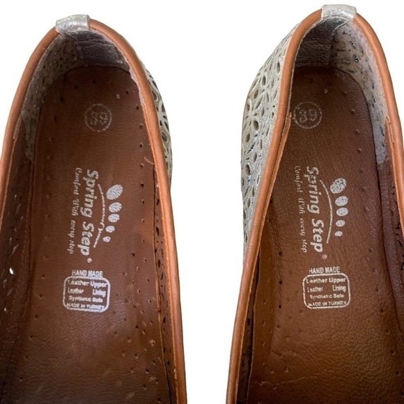 Spring Step Tulisa Metallic Silver Slip On Laser Cut Loafer Women's EU 39 US 8.5 - Picture 7 of 15